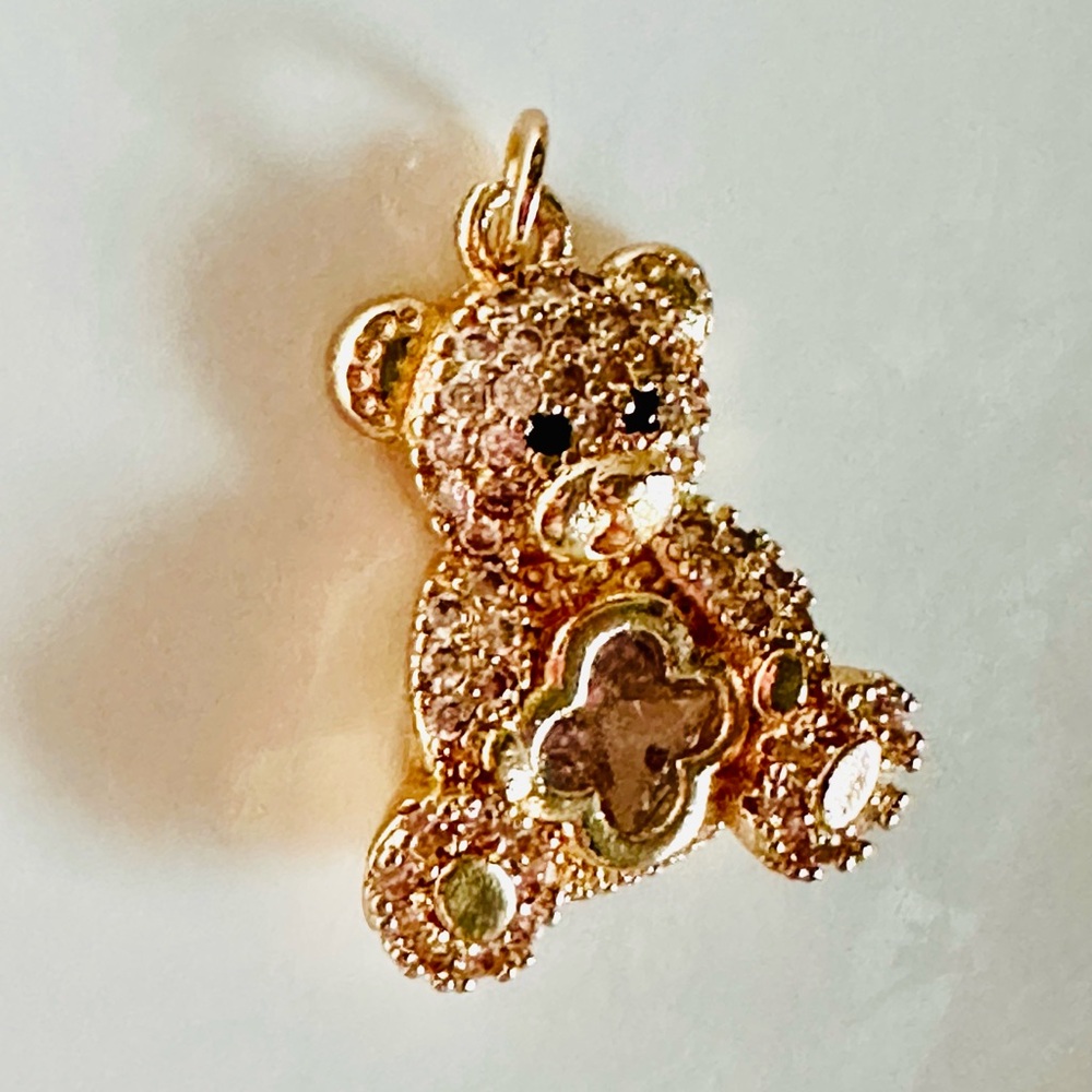 Gold Teddy Bear Pendant